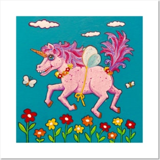 Happy Little Unicorn Posters and Art